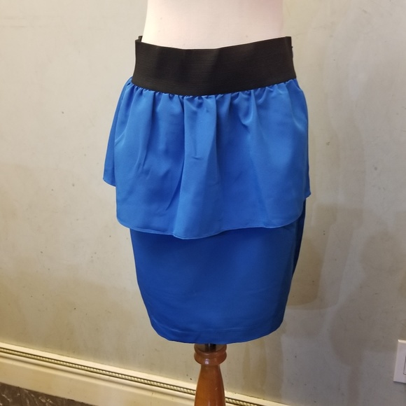 Auqa blue overlay mini skirt (R23) - Picture 2 of 4